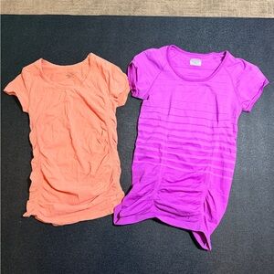 Athleta Short Sleeve Tees in Orange and Purple
